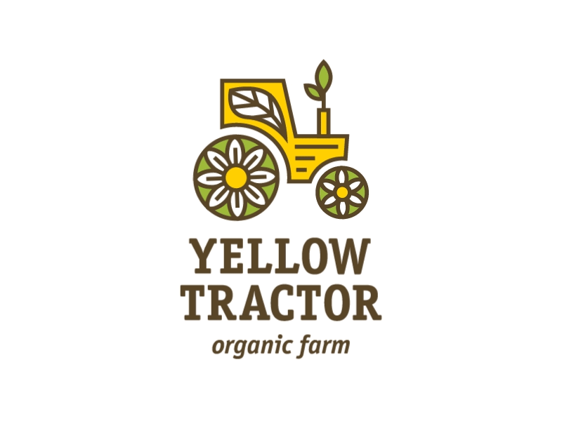 Yellow tractor