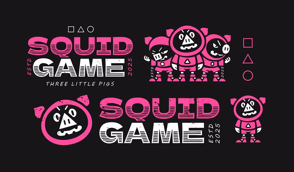 Squid game and three little pigs presentation