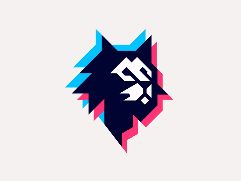 Cat Geometric Glitch Logo