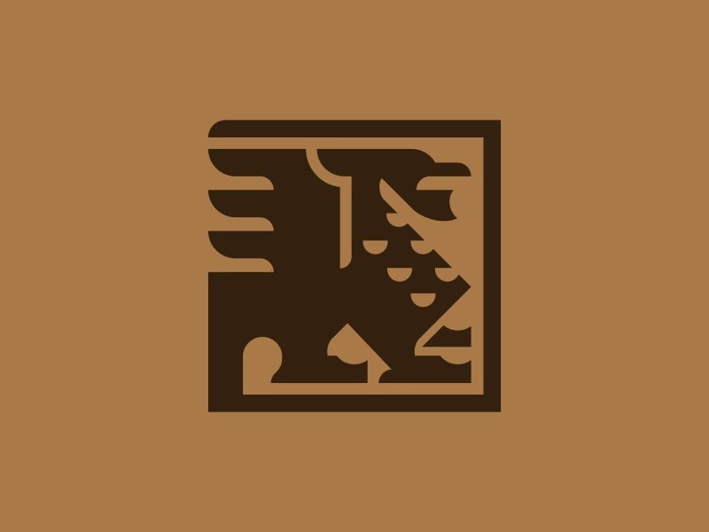 Square Geometric Dragon Logo