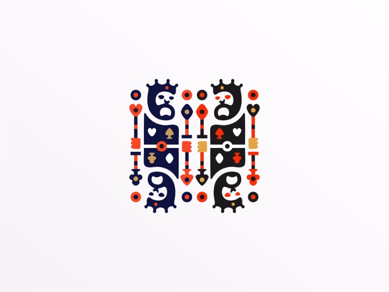 Battle Of Two King Cards Geometric