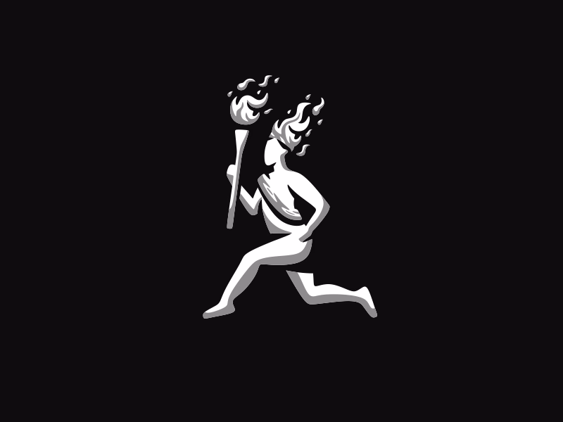 Olympian Fire Man Carrying A Torch