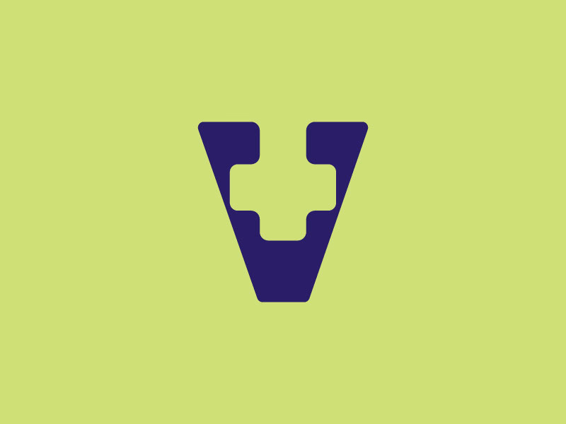 Letter V and Plus Logo