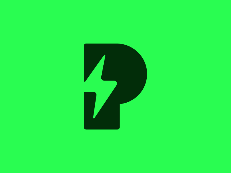 Letter P Bolt Energy logo