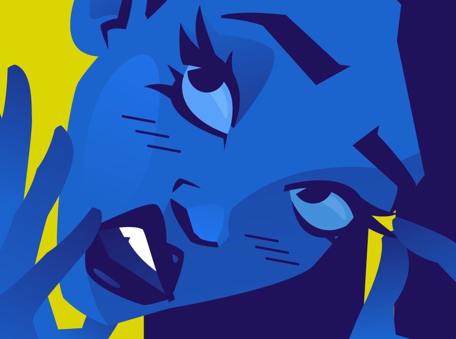 blue girl presentation