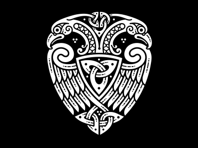 Celtic еagle on shield