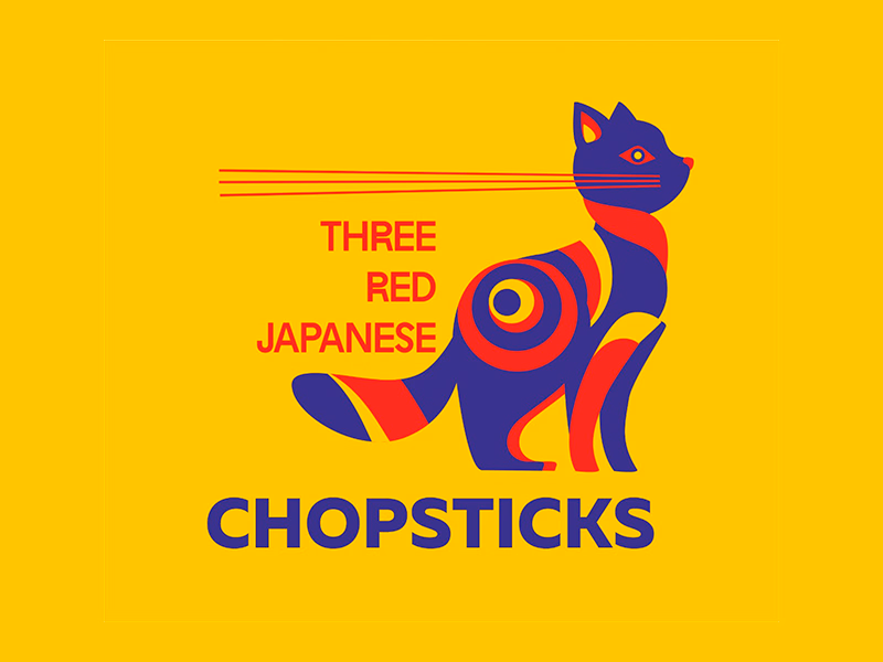 3 red chopsticks